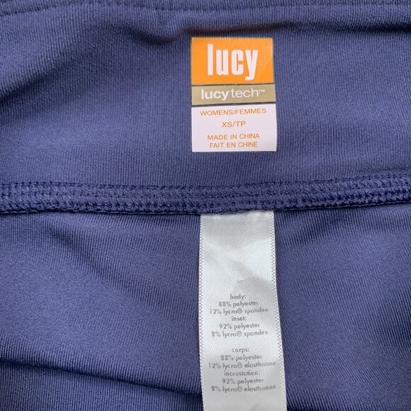 Lucy Tech Leggings Womens XS Extra Small Navy Low Rise Reflective Vented Capri - Picture 4 of 10